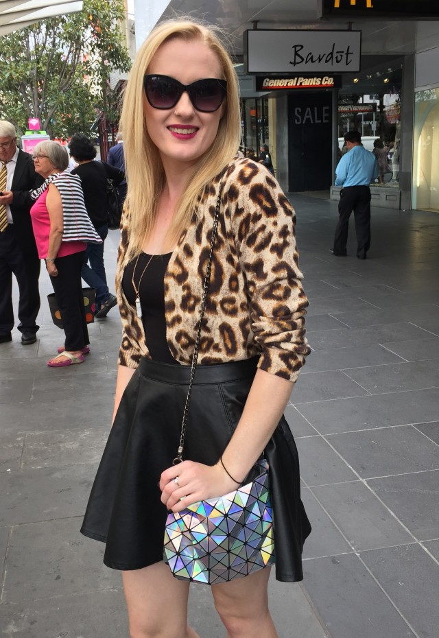 Melbourne holiday - leopard print, faux leather and holographic bag | Extraordinary Days